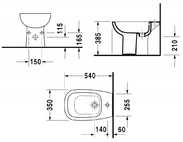 Duravit, D-Code Bid ll 22381000002