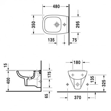 Duravit, D-Code Compact Bid fali 22371500002