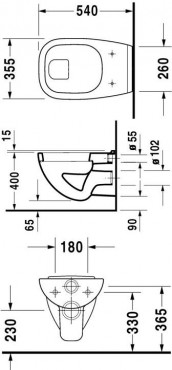 Duravit, D-code Fali WC, skblts, 22100900002