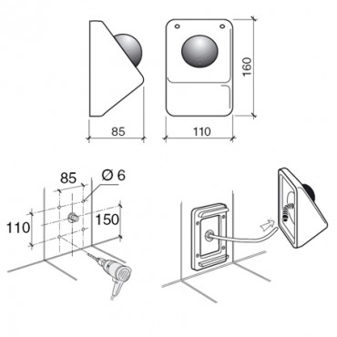 B&K, Falra szerelhet lbmkdtets pneumatikus nyomgomb WC-blttartlyhoz, BKH4540541