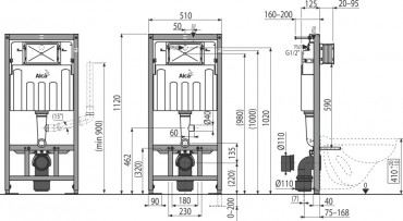 Alcaplast, Sdromodul AM101/1120V Falsk alatti szraz szerelsi rendszer szellz elksztssel (gipszkarton)