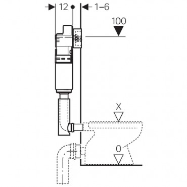 Geberit, WC tartly, Delta falsk alatti, 109.100.00.1