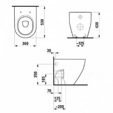 Laufen, Pro WC, ll, mlyblts, vario kifolys, H8229520000001