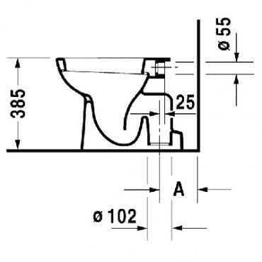 Duravit, D-Code ll WC, mlybts, als kifolys, 21100100002