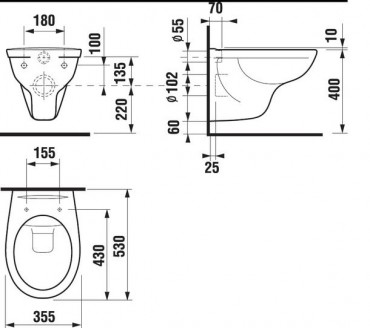 Jika, Dino Pack Rimless fali WC, H8603770000001