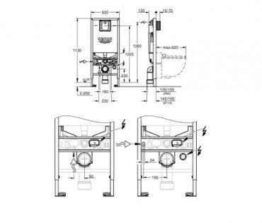 Grohe, Rapid SLX WC-tartly, szerelelem aljazattal s bid funkcis elksztssel 39596000