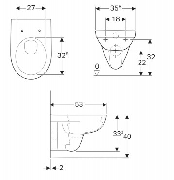 Geberit, Selnova fali WC mlyblts, 500.260.01.1