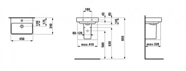 Mosd, Laufen, Pro SH8159610001041, csaplyukkal, 45 cm