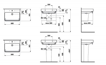 Laufen, Pro S, mosd 1 csaplyukkal, 60*46,5 cm, H8109630001041