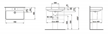 Laufen, Pro S, mosd 1 csaplyukkal, 70*46,5 cm, H8109670001041