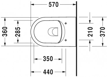 Duravit, ME by Starck, fali WC rimless, Durafix rgztssel, 252909 00 00