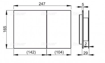 Alcaplast, Flat inox, AIR-INOX, nyomlap falba pthet tartlyhoz, rozsdamentes-flmatt