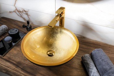 Mosd, Sapho, Murano Black-Gold AL5318-77, veg, csaplyuk nlkl, arany - fekete