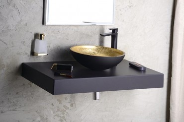 Mosd, Sapho, Murano Black-Gold AL5318-77, veg, csaplyuk nlkl, arany - fekete