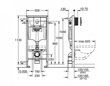 Grohe, Rapid SL 2 az 1-ben WC szett, Skate krm nyomlappal, 38763001