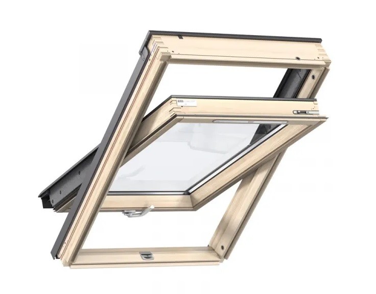 Velux, Tet�t�ri ablak, GLL MK08 1061B, 3-r�teg� �vegez�s, lakkozott fa, 78x140 cm