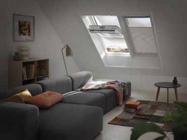 Velux, Fnyzr dupla plisz, FHC 102 1045S, alu szn oldalvezet snnel