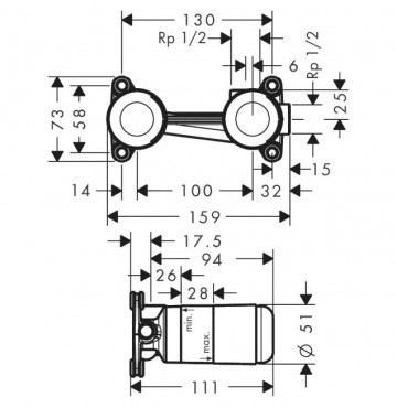 Hansgrohe Alaptest falsk alatti egykaros mosdcsaptelephez, 13622180