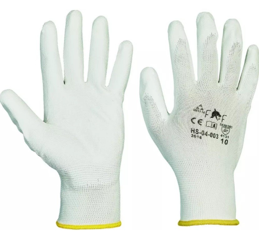 Keszty� burkol� PU-ba m�rtott 9-es feh�r HS-04-003