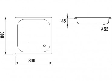 Jika H2140800000111 Sofia ac�llemez zuhanyt�lca, feh�r 80x80 cm
