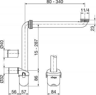 Laufen H8942500000001 Diverse KIL/KERA helytakarkos szifon