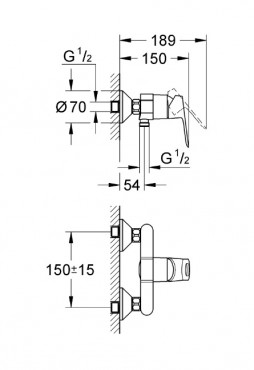 Grohe BauLoop OHM shower exp, 23340000