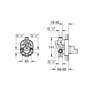 Alaptest, Grohe 33961000, univerzlis, falba pthet test, 2 fogyaszts