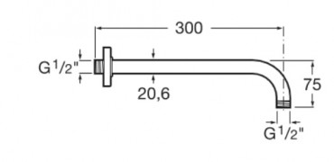 Roca Fali zuhanykar 30 cm