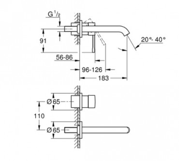 Grohe Essence New Mosdcsaptelep egykaros, fali, M-size, brushed warm sunset, 19408DL1