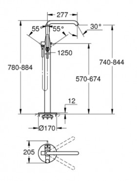 Grohe Essence Kdcsaptelep egykaros, szabadonll kdhoz, cool sunrise, 23491GL1