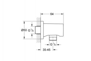 Grohe Rainshower Fali csatlakoz knyk, 1/2, 27057GN0