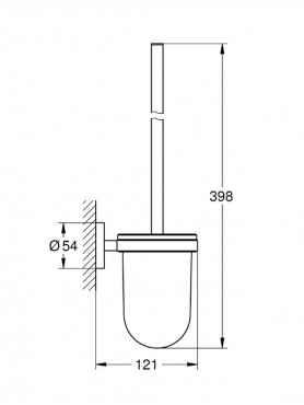 Grohe Essentials WC-kefe garnitra, brushed hard graphite, 40374AL1