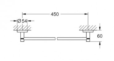 Grohe Essentials Trlkztart 450 mm, brushed hard graphite, 40688AL1