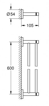 Grohe Essentials Dupla frdleped tart 600 mm, brushed warm sunset, 40802DL1