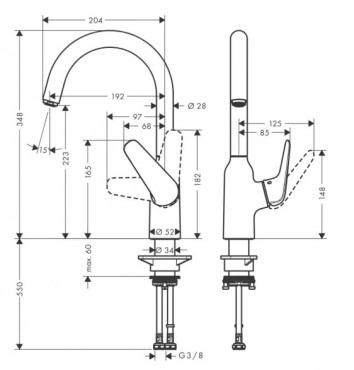 Hansgrohe Focus M42 Konyhai csaptelep 220 egykaros, krm 71802000