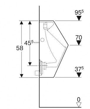 Vizelde, Geberit Smyle, fali, fals�k alatti vez�rl�shez, h�ts� kifoly�s�
