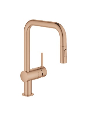 Grohe Minta OHM egykaros mosogat csaptelep, dual spray 32322DL2, warm sunset csiszolt