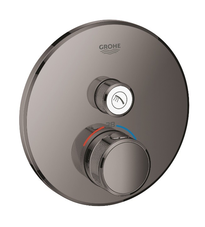 Csaptelep, Grohe, Grohtherm SmartControl 29118A00, termoszttos, 1 fogyaszts, hard graphite, fnyes