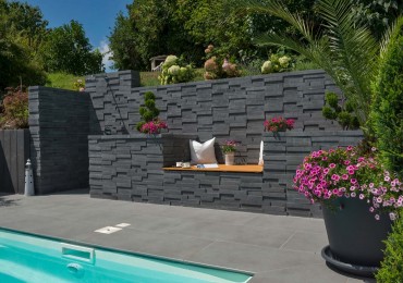 KK Kavics Manufaktra Vezv Tmfal normlk antracit 58/60x29x12 cm