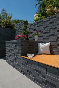 KK Kavics Manufaktra Vezv Tmfal normlk antracit 58/60x29x12 cm