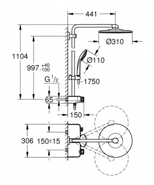 Grohe 26507DL0 Euphoria Smart Control 310 Zuhanyrendszer