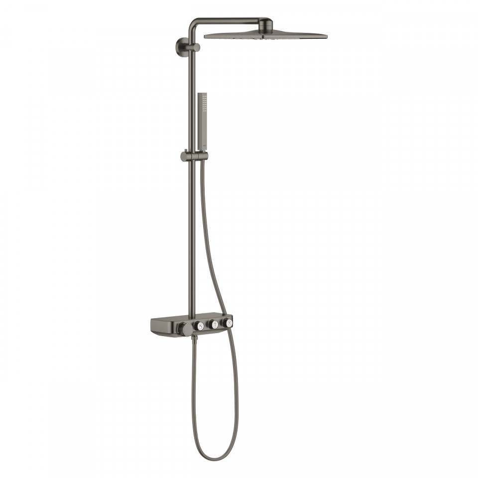 Grohe Euphoria Smart Control 310 Termoszt�tos zuhanyrendszer, Rainshower SmartActive 310 Cube fejzuhany, brushed hard graphite, 26508AL0