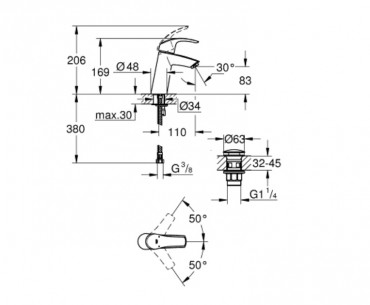 Grohe 23923002 Eurosmart 2015 Mosdcsaptelep M