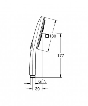 Grohe Rainshower Smart Active 130 k�zi zuhany, brushed hard graphite 26582AL0 