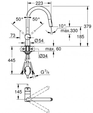 Grohe Minta Egykaros mosogat� csaptelep 1/2, matt cool sunrise