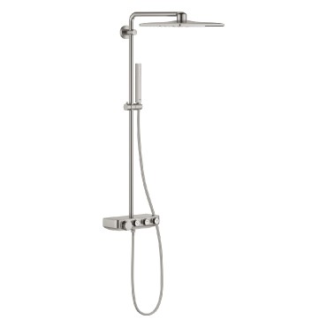 Grohe, Euphoria SmartControl 310 Termoszt�tos zuhanyrendszer Rainshower SmartActive 310 Cube fejzuhany, supersteel 26508DC0