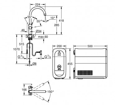 Grohe 31455DL1 Blue Home Kezdkszlet C kifolys, matt warm sunset