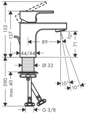 Hansgrohe Vernis Shape Egykaros mosdcsaptelep 70, automata lefolygarnitrval krm 71560000