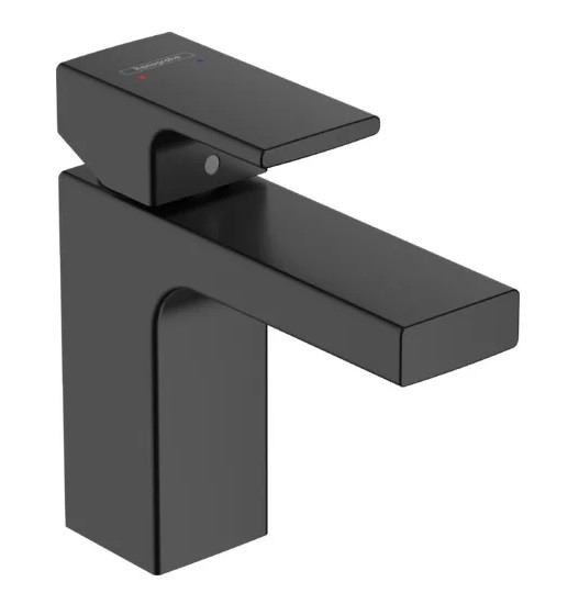 Hansgrohe Vernis Shape 100 egykaros mosdcsaptelep automata lefolygarnitrval, matt fekete, 71561670