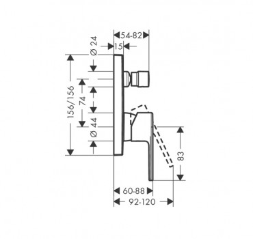 Hansgrohe Vernis Shape Egykaros kdcsaptelep falsk alatti szerelshez, matt fekete, 71468670